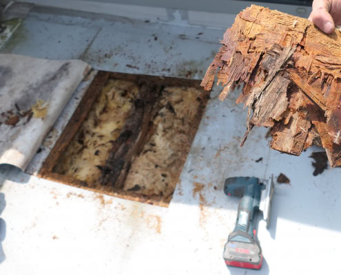 Begutachtung-Flachdach-Holzbauweise-Koeln-Bonn-Duesseldorf Begutachtung unbelüftetes Flachdach in Holzbauweise - Bauphysik